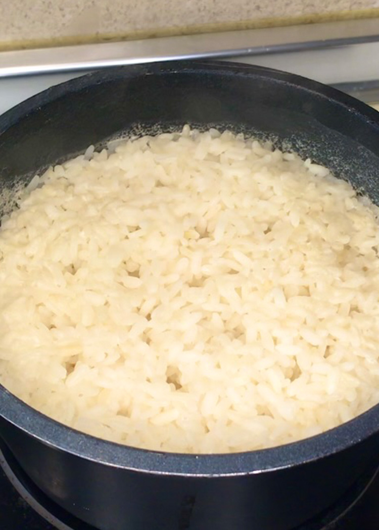 Cocer arroz de hamburguesa de arroz
